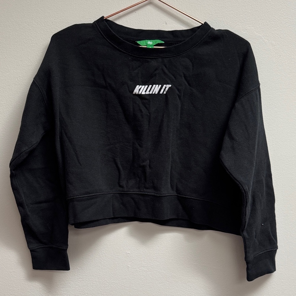 Black Crop Sweatshirt